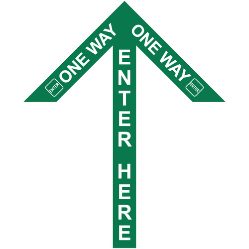 Enter Here One Way Green Arrow - Superior Mark® Floor Marking Tape Kit