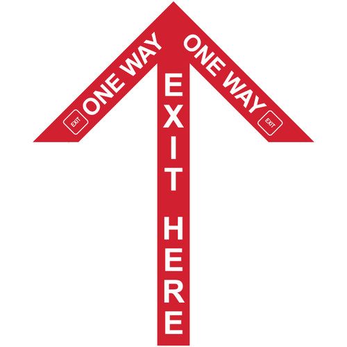 Exit Here - One Way - Directional Superior Mark® Arrow Kit - Red