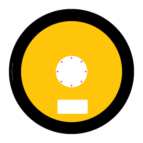 22" Power/Ground Rubber Marking Sign with 6" Center Hole – 5" x 2.5" Inspection Tag Area