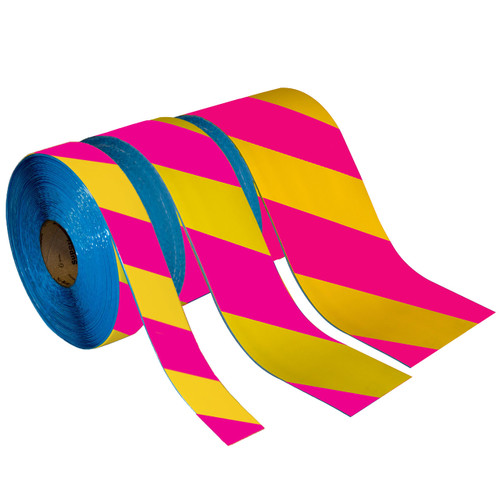 Superior Mark® Hazard Floor Tape - Yellow/Magenta Diagonal Stripe