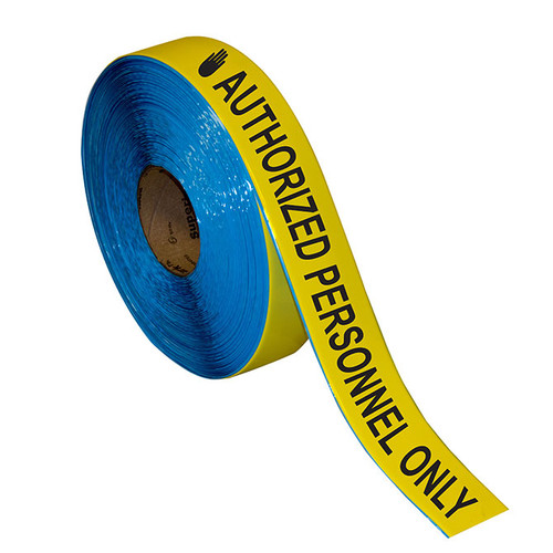 Superior Mark® Repeating Message Floor Tape - "AUTHORIZED PERSONNEL ONLY" - With  Hand Icons