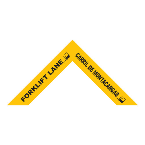 Superior Mark® Bilingual Directional Arrow Floor Marker - Forklift Lane/Carril De Montacargas
