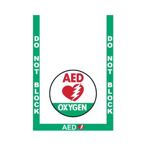 AED Floor Marking Kit - Incl. 3 pc. Border (2") and 17.5" Sign