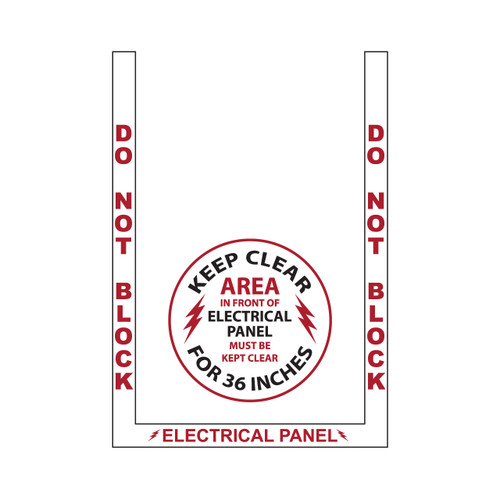 Electrical Panel Floor Marking Kit -  Incl. 3 pc. Border (2") and 17.5" Sign