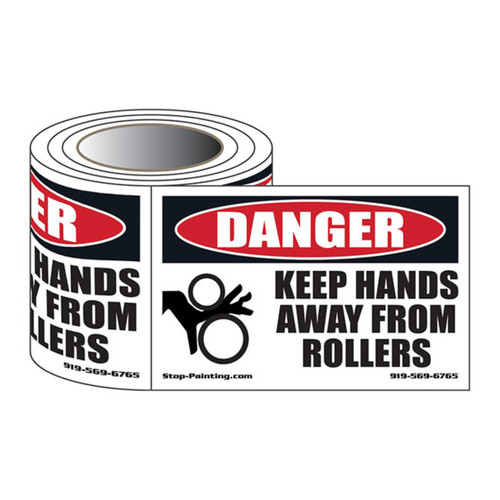 Hands Away from Rollers Safety Labels