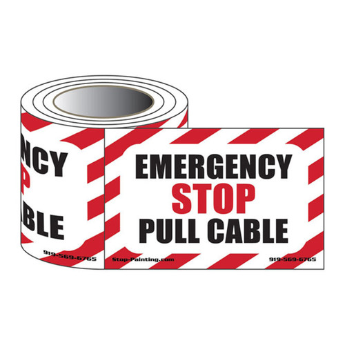 Stop Pull Cable Safety Labels