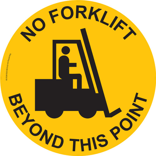 No Forklift Beyond This Point Floor Sign