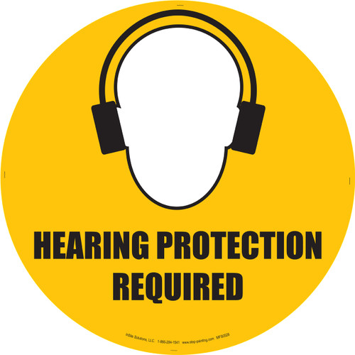 Hearing Protection Required Floor Sign