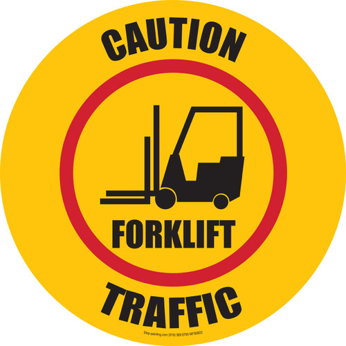 Caution Forklift Traffic Floor Sign, Image 2