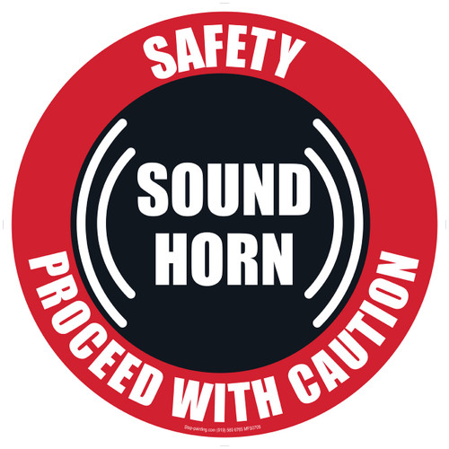 Safety Proceed With Caution-Sound Horn Floor Sign