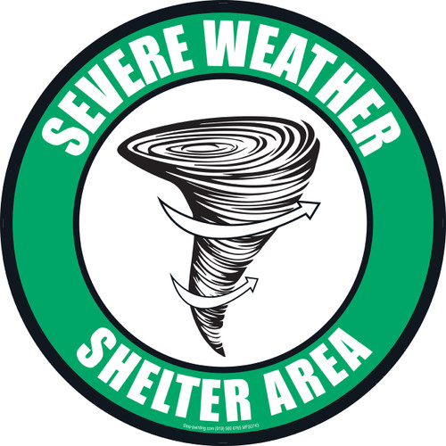 Severe Weather Shelter Area Floor Sign