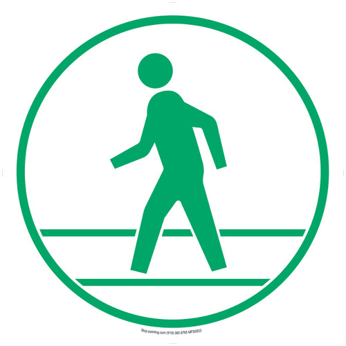 Green Pedestrian Floor Sign