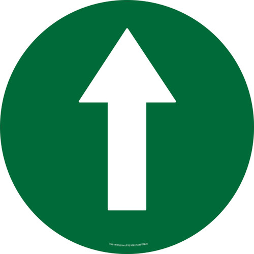 Green Directional Arrow Floor Sign