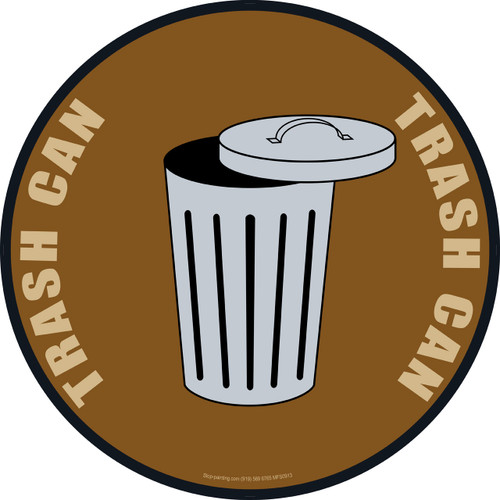 Brown Trash Can Floor Sign