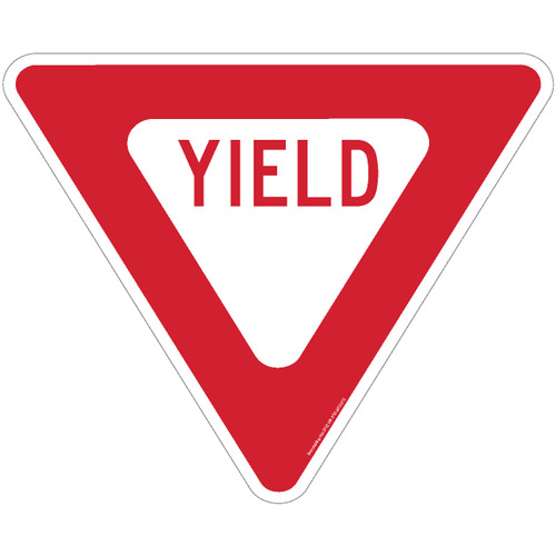 Yield Floor Sign 22" X 17.5" Triangle