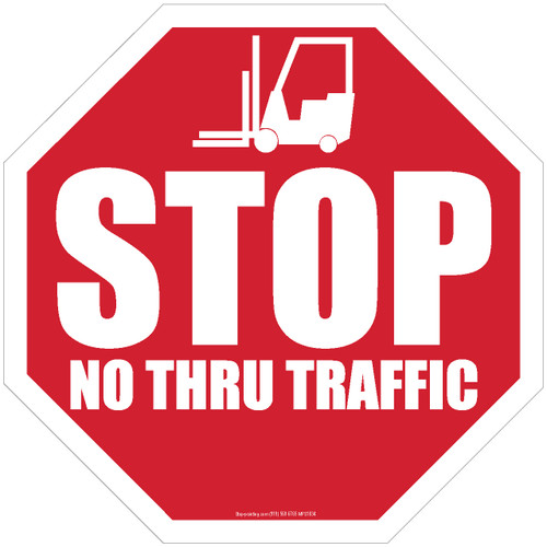 Stop No Thru Traffic Floor Sign 18" Octagon