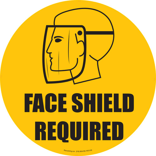 Face Shield Required Floor Sign