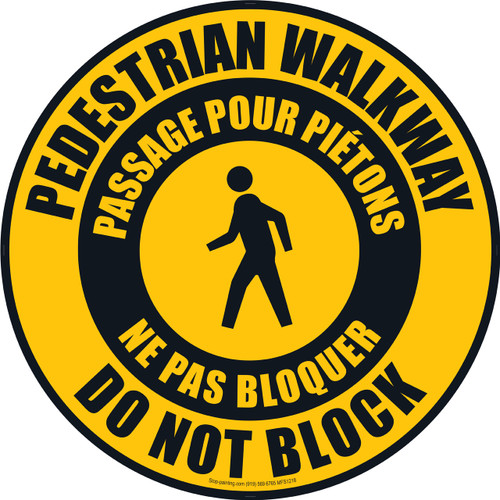 Pedestrian Walkway Floor Sign (English - French)