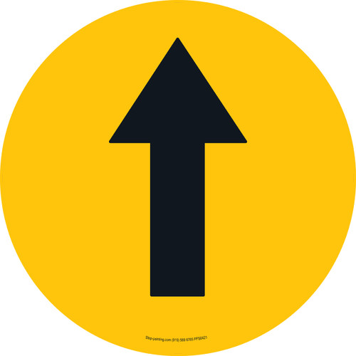 Yellow Directional Arrow Floor Sign