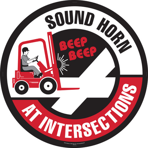Sound Horn at intersection Floor Sign
