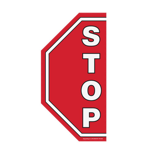 STOP, Half Octagon 14.75" x 7.25" Floor Sign
