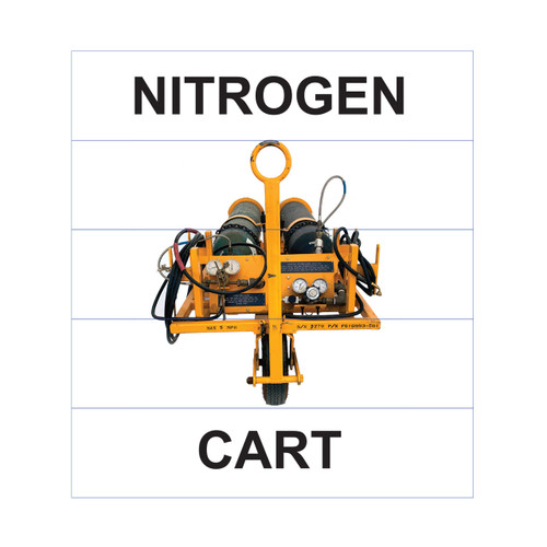 Nitrogen Cart Superior Mark® Floor Sign - 18" x 20" Black Text/White Bkgd/Yellow Cart (5 Pieces)