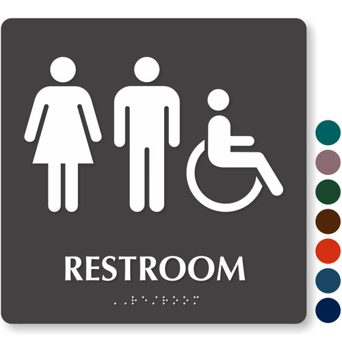 Braille Restroom Sign 9” x 9”