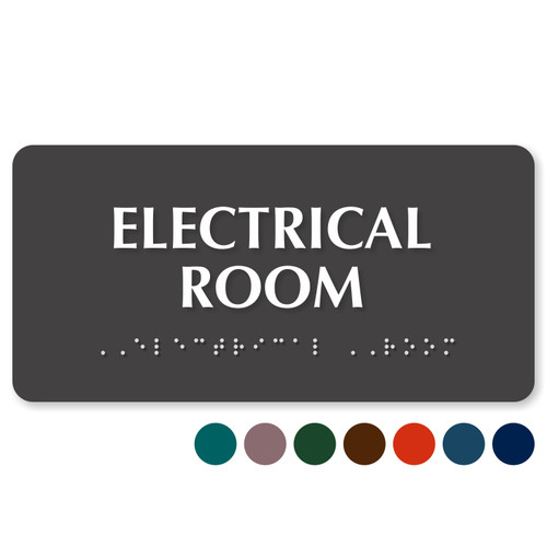 Braille Electrical Room Sign 4” x 8”