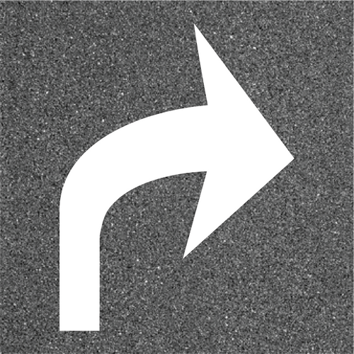 Right Turn Only Pavement Marking Symbol (Pack of 2)