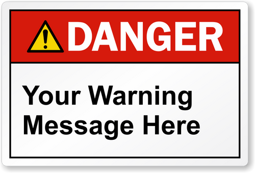 Custom ANSI Danger Labels Laminated Polyester Label - 2” x 3” (Pack of 10)