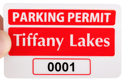Custom Laminated Repositionable Parking Permit (Clear), Front Stick - 2” x 2”